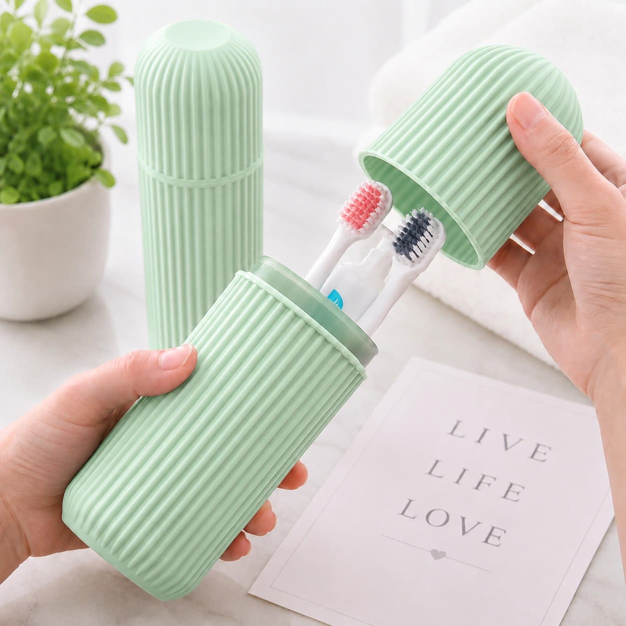 Toothbrush & Toothpaste Travel Case Holder